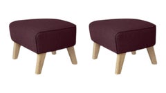 2er-Set Maroon, Eiche Natur Raf Simons Vidar 3 My Own Chair Fußhocker by Lassen