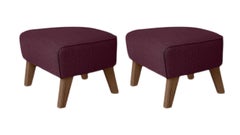 Lote de 2 Silla y Reposapiés Granate, Roble Ahumado Raf Simons Vidar 3 My Own by Lassen