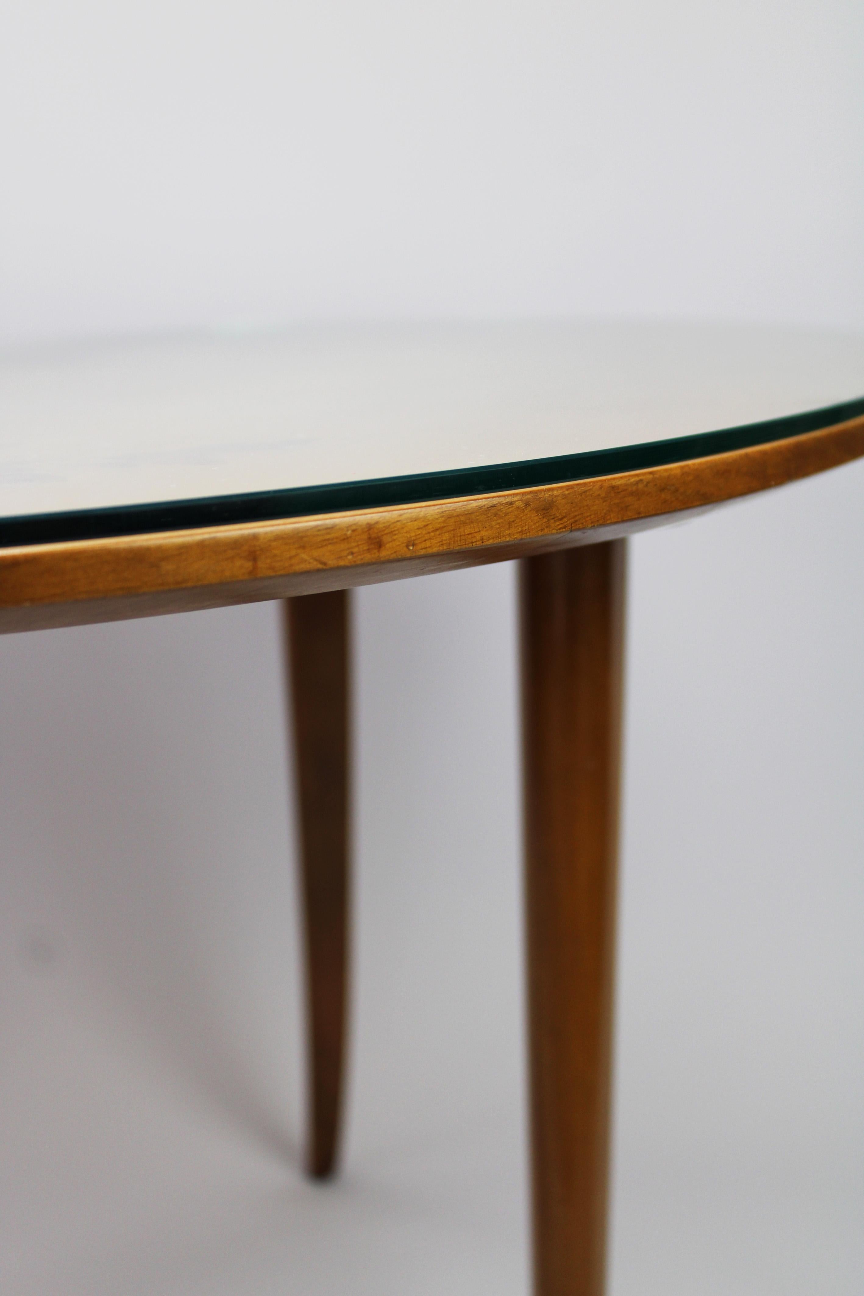 Set of 2 Marquetry Kidney shaped coffee Tables Buchschmid & Gretaux Germany 1950 For Sale 2