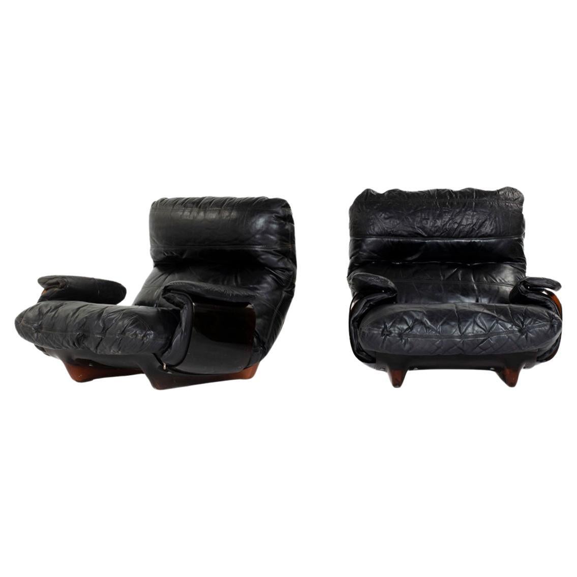 Set of 2 Marsala armchairs by Michel Ducaroy for Ligne Roset, 1970 For Sale