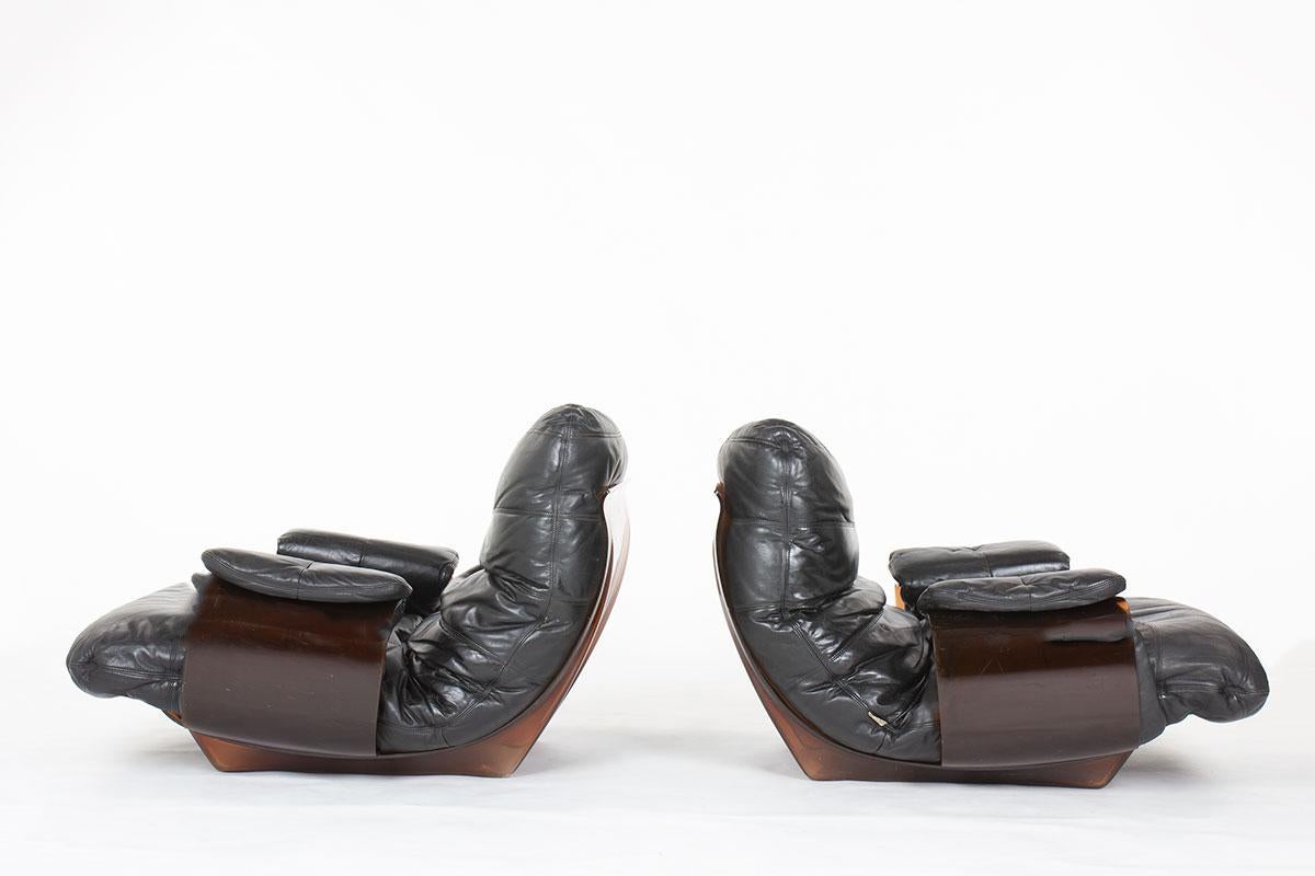 Conjunto de 2 sillones Marsala de Michel Ducaroy para Ligne Roset, años 70 Francés