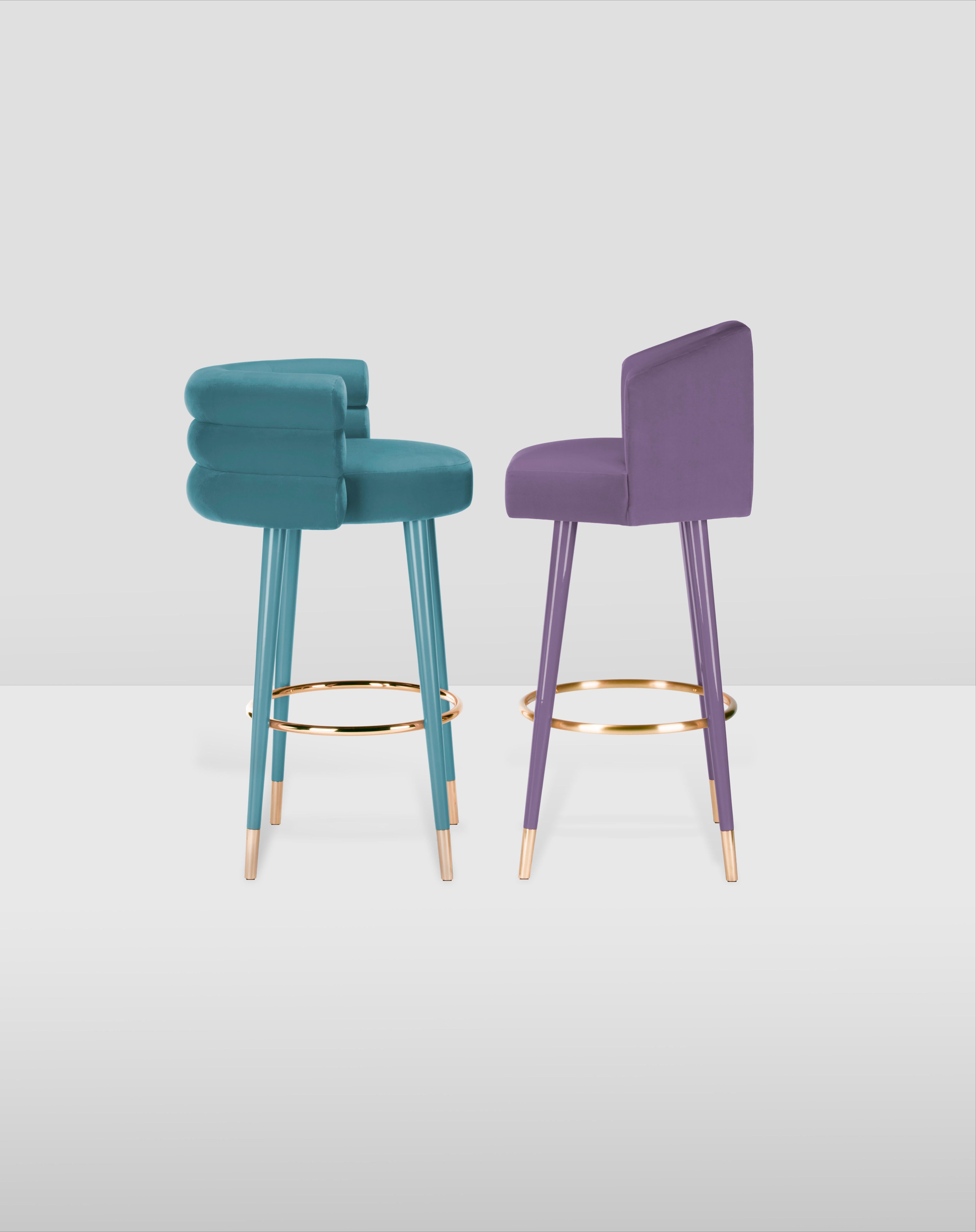 Set of 2 Marshmallow Bar Stools, Royal Stranger For Sale 9