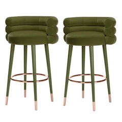 Set of 2 Marshmallow Bar Stools, Royal Stranger