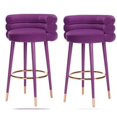 Set of 2 Marshmallow Bar Stools, Royal Stranger
