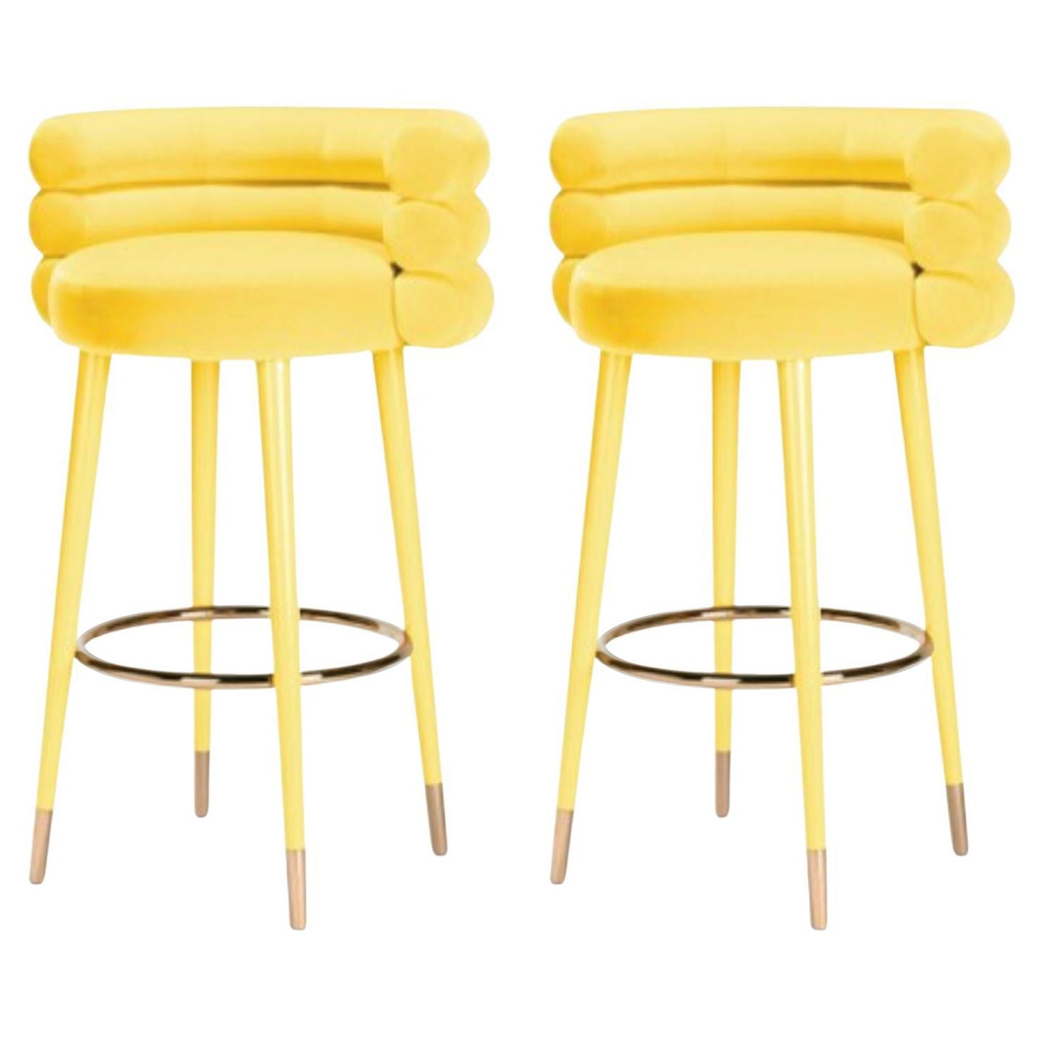 Set of 2 Marshmallow Bar Stools, Royal Stranger