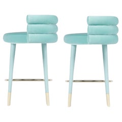 Set of 2 Marshmallow Bar Stools, Royal Stranger