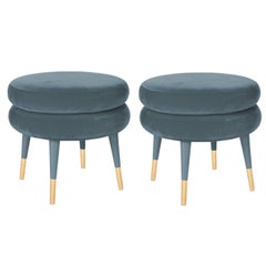 Set of 2 Marshmallow Stools, Royal Stranger