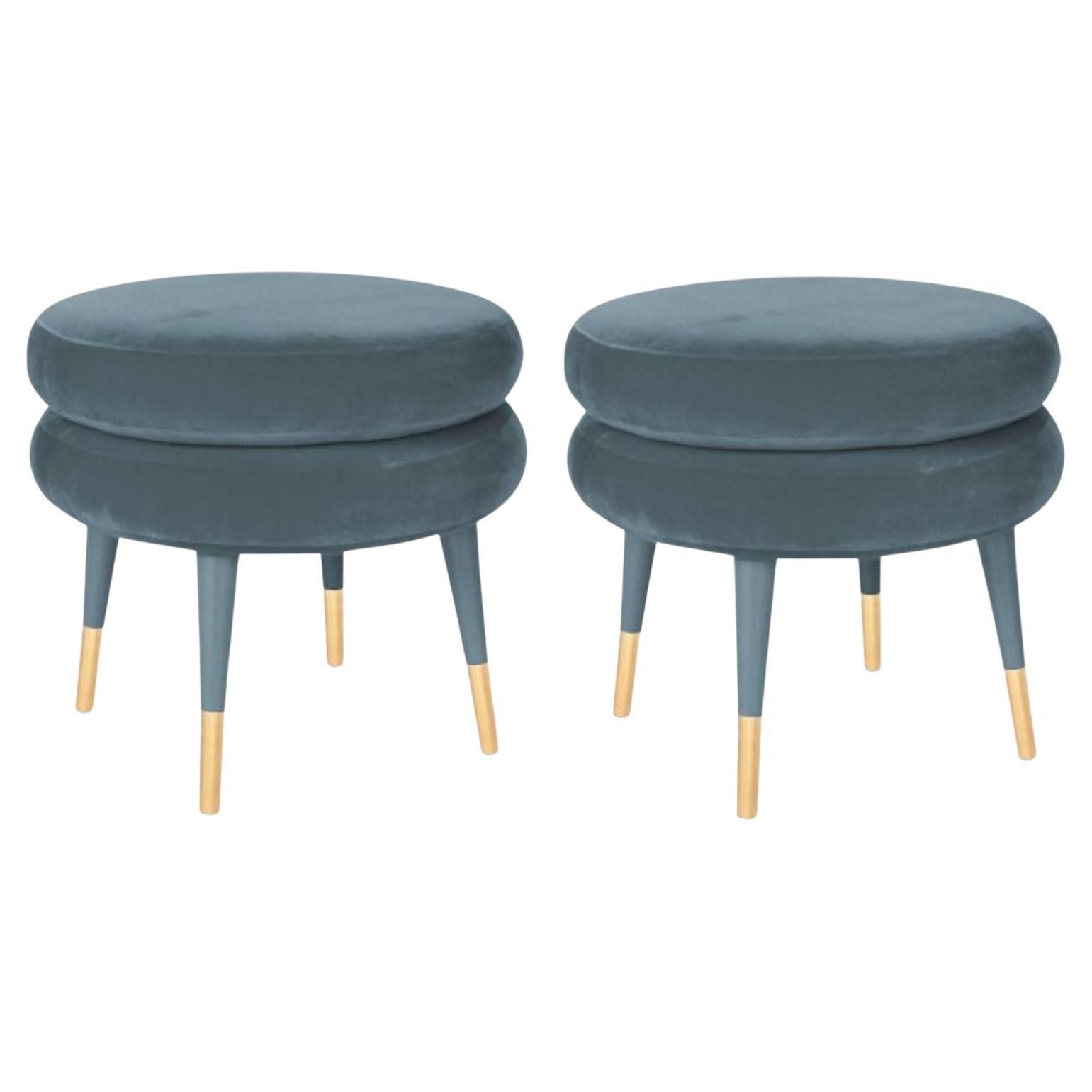 Set of 2 Marshmallow Stools, Royal Stranger For Sale