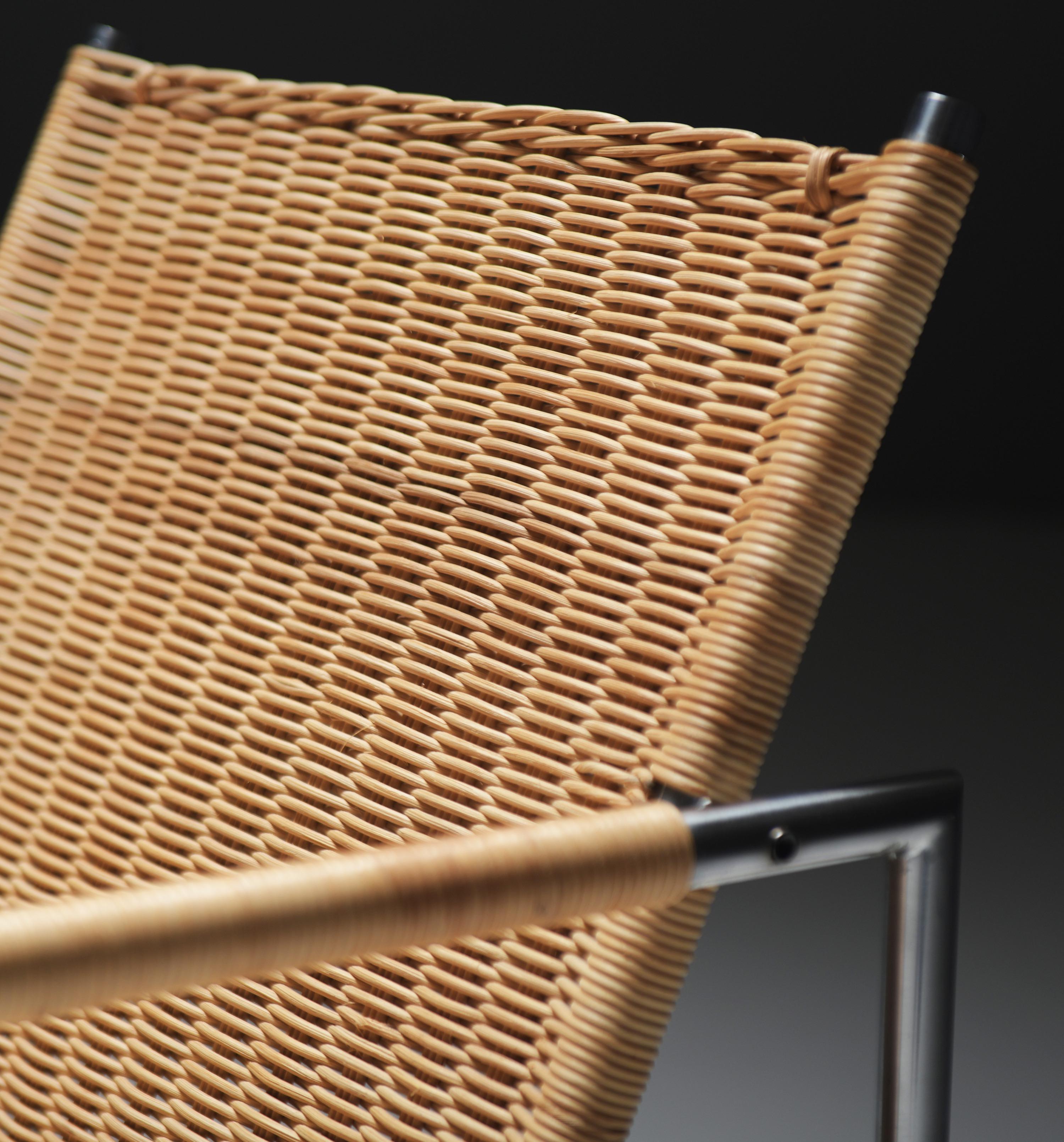 Dutch Set of 2 matching rattan woven SZ 01 Armchairs by Martin Visser for SPECTRUM For Sale