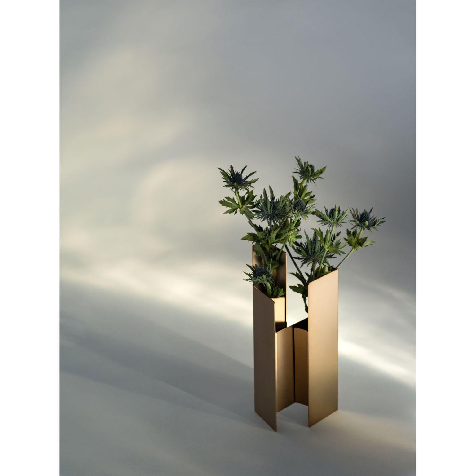 Moderne Ensemble de 2 vases Fugit en bronze mat par Mason Editions en vente