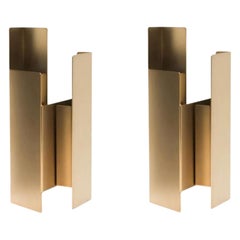 Set of 2 Matte Bronze Fugit Vases by Mason Editions