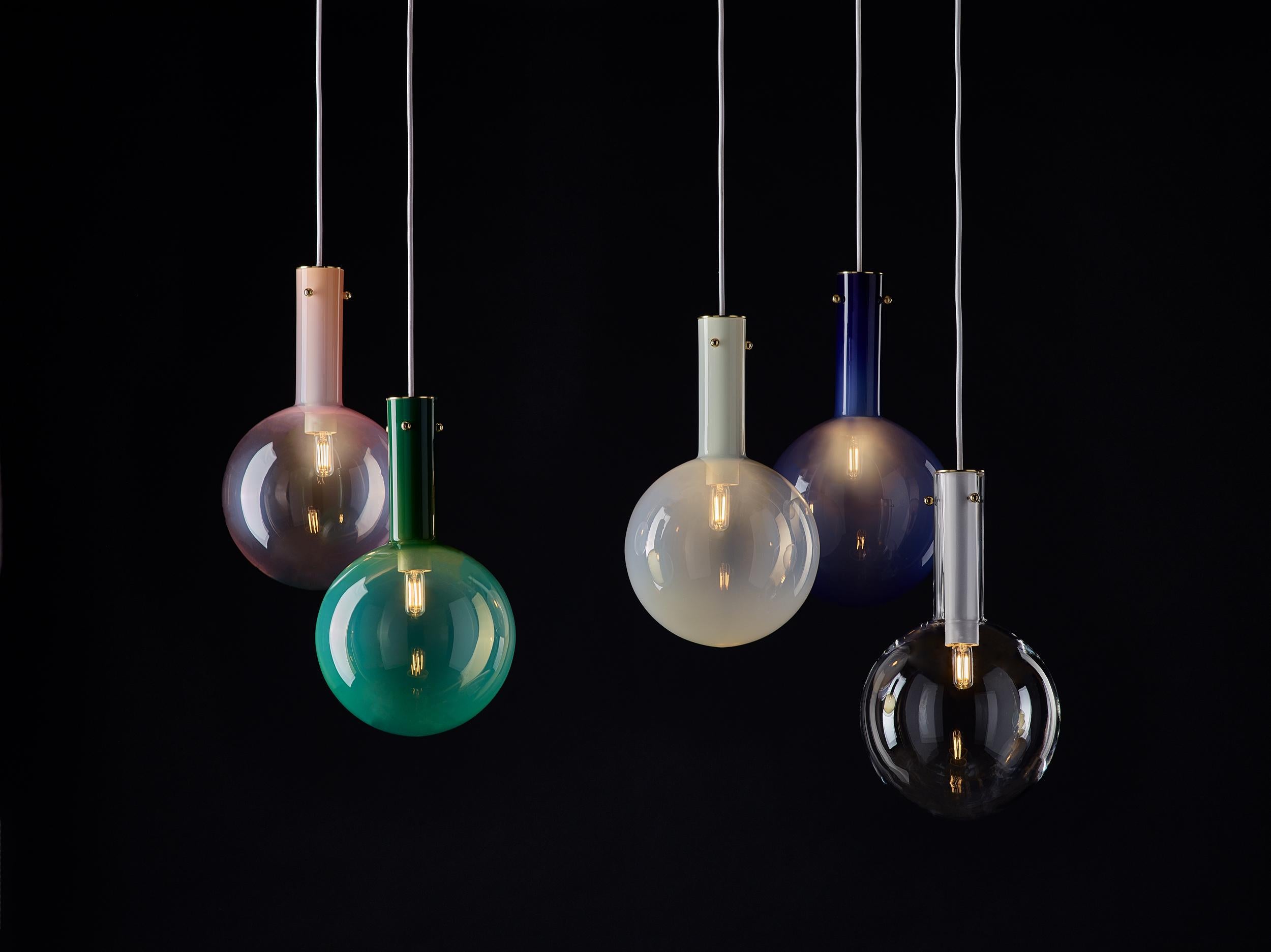 Other Set of 2 Matte Green Sphaerae Pendant Lights by Dechem Studio For Sale