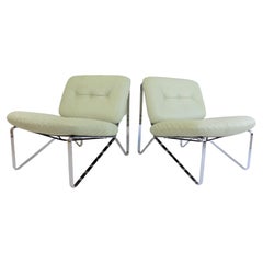 Retro Set of 2 Mauser Leather Lounge Chairs by Hartmut Lohmeyer