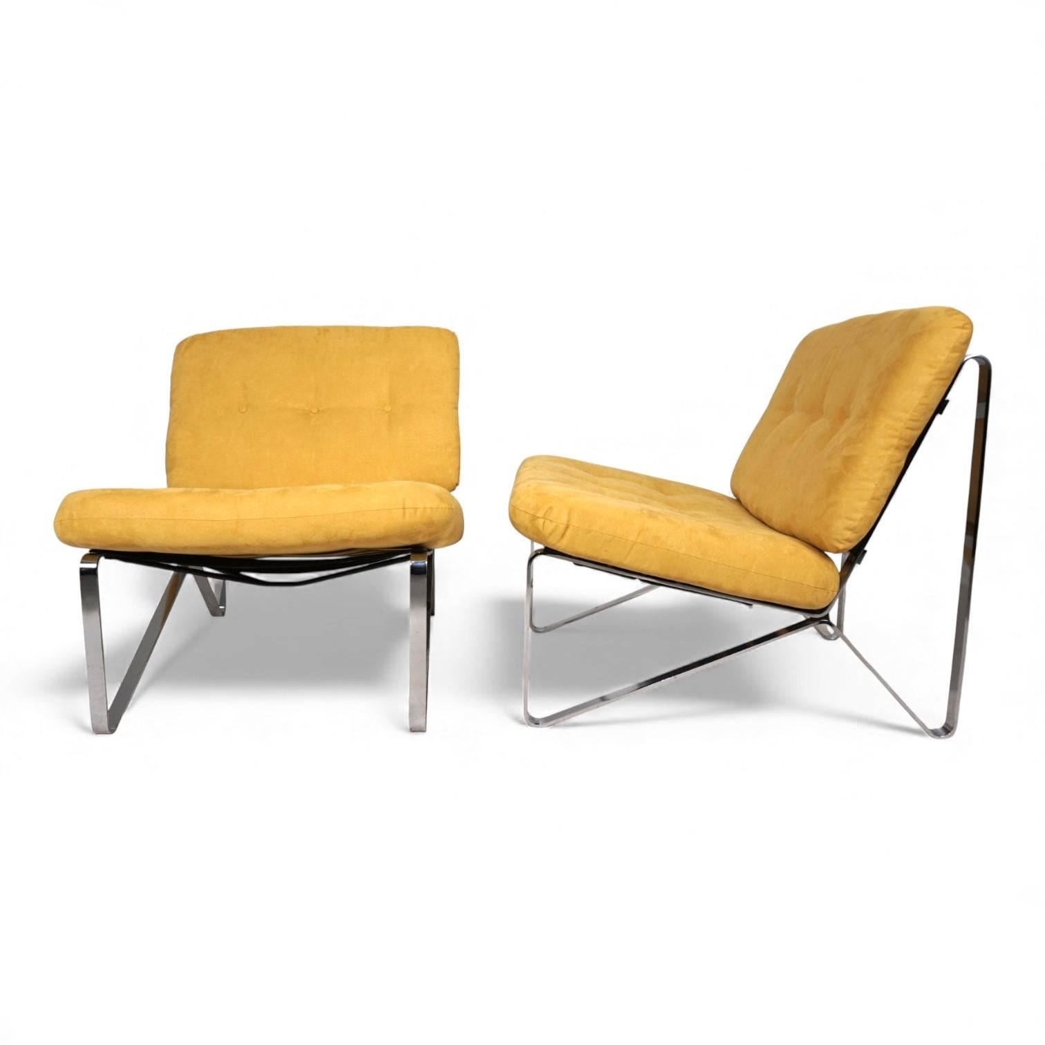 Tissu Ensemble de 2 chaises longues Mauser Waldeck par Hartmut Lohmeyer, 1960 en vente
