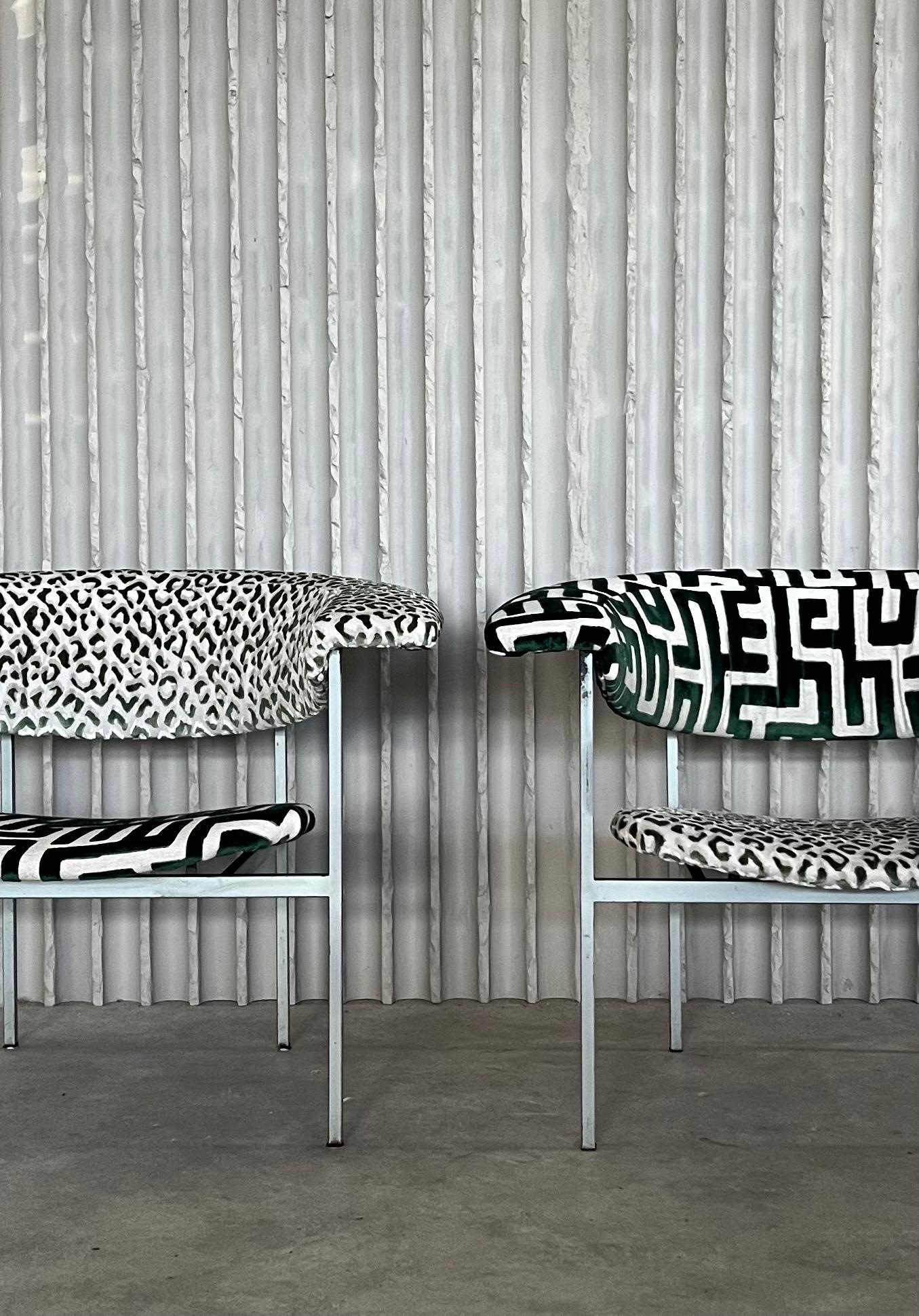 Acier Ensemble de 2 chaises Meander Gamma de Rudolf Wolf en vente