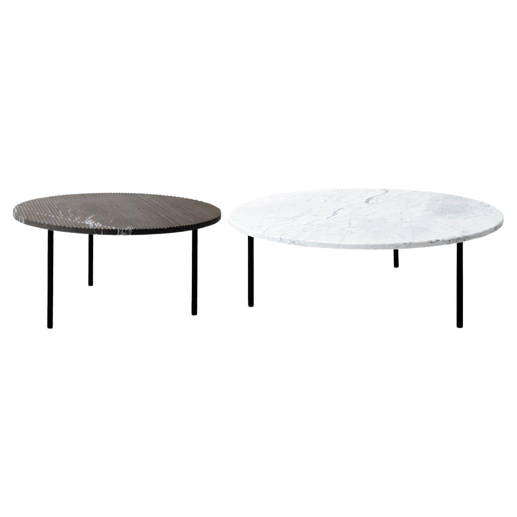 Set of 2 Medium and Large Marble Gruff Coffee Tables by Un’common