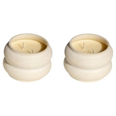 Set of 2 Medium Jasmine Scented Ceramic Candles by Hatsu