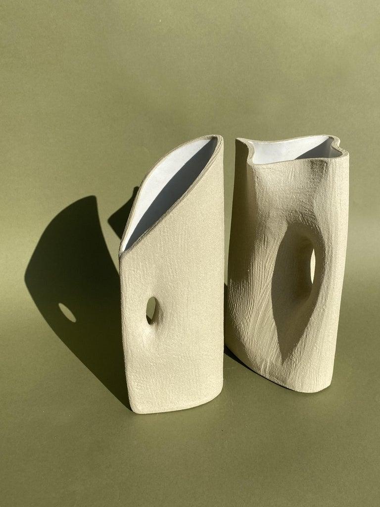Set of 2 medium vessel piece by Olivia Cognet
Materials: Ceramic
Dimensions: around 30 cm tall

 

Vessel
A new vision of tableware in the form of XXL bowls, with extra care taken with respect to the material and the combination of different