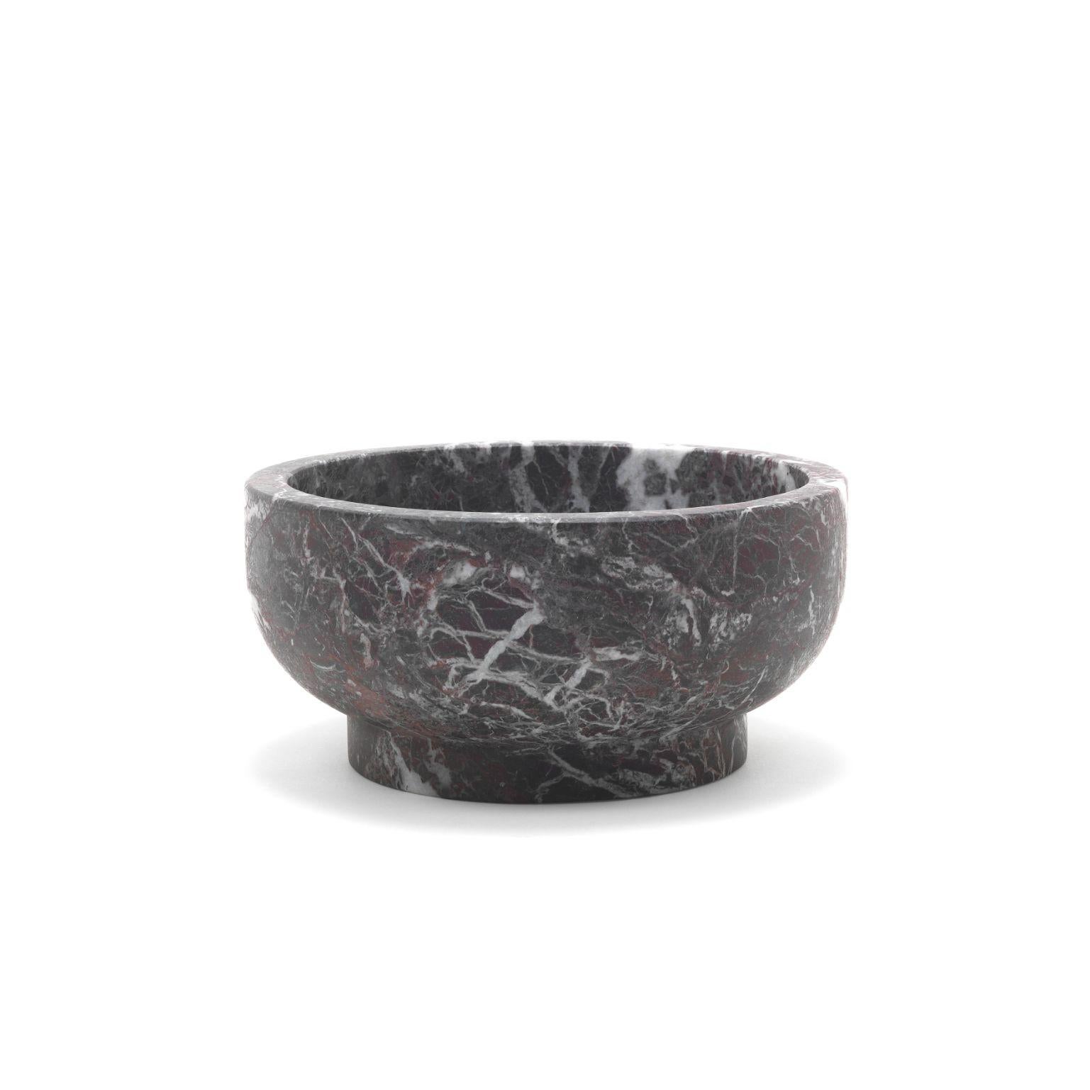 Contemporary Set of 2 Memory Bowls, Black & Red by Cristoforo Trapani For Sale