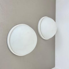 Set of 2 metal and glass Wall ceiling Lights by Glashütte Limburg, Germany, 1980