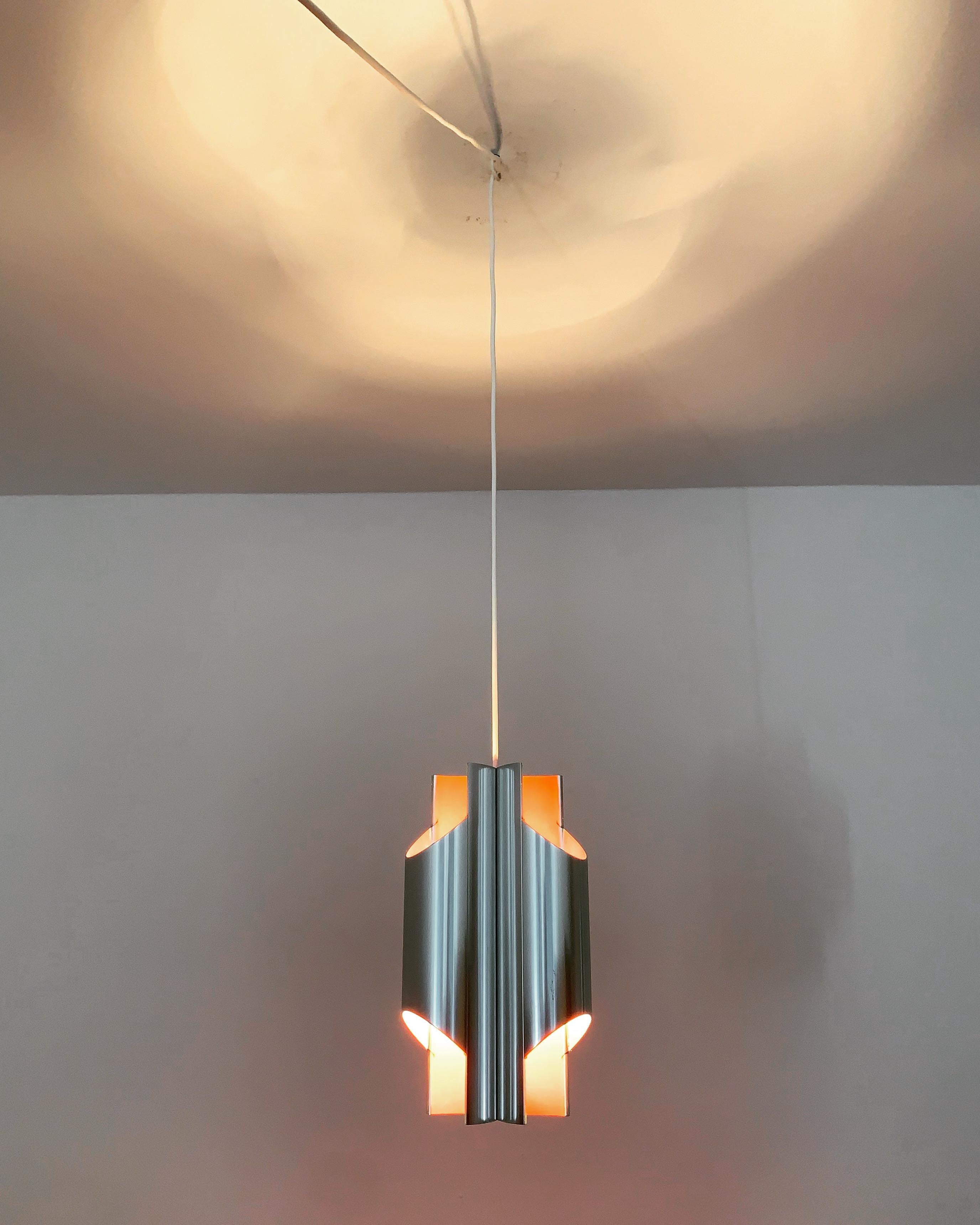 Set of 2 Metal Pendant Lamps by Bent Karlby for Lyfa For Sale 1