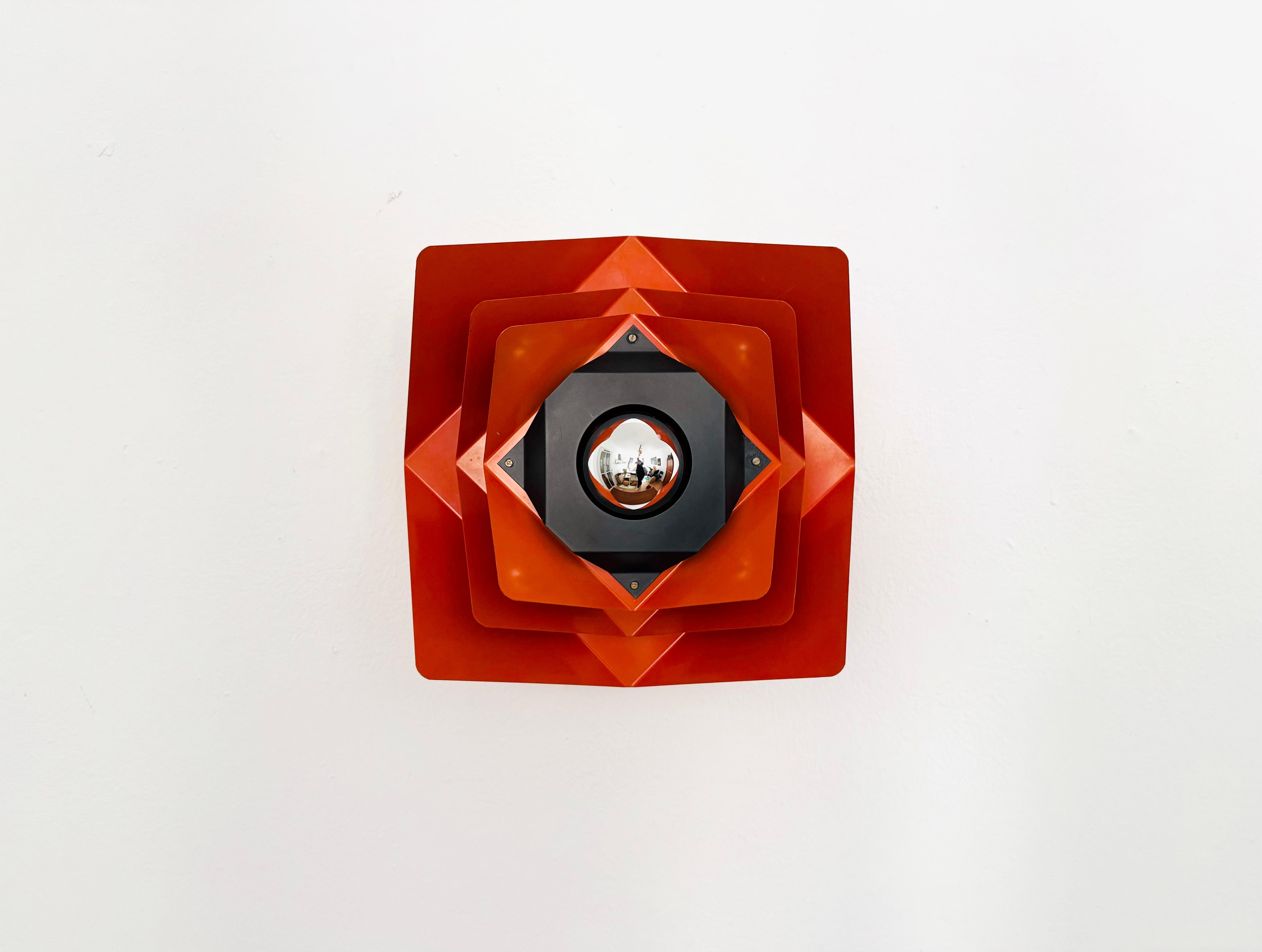 Extraordinarily beautiful metal wall lamps from the 1960s.
Loving and high-quality workmanship.
The design and material create a very warm and pleasant light. 
The lamps are very rare.

Manufacturer: Bito

Condition:

Very good vintage condition
