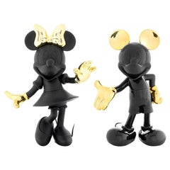 Set of 2 Mickey & Minnie Black and Gold, Pop Figurines