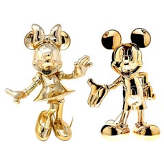 In Stock in Los Angeles, Set of 2 Mickey & Minnie Gold Metallic, Pop Figurines