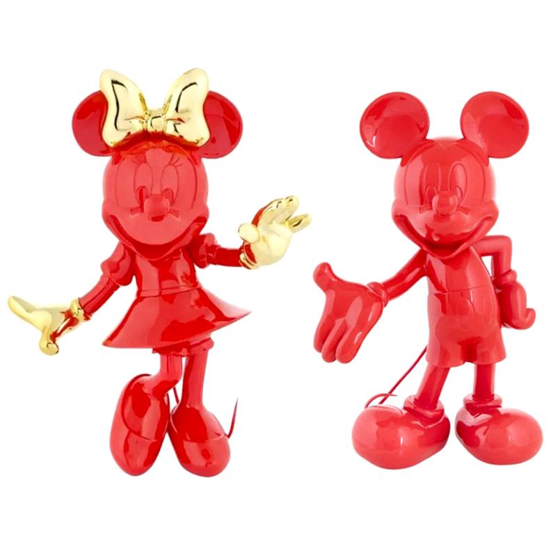 Set of 2 Mickey Red & Minnie Red & Gold Pop Figurines