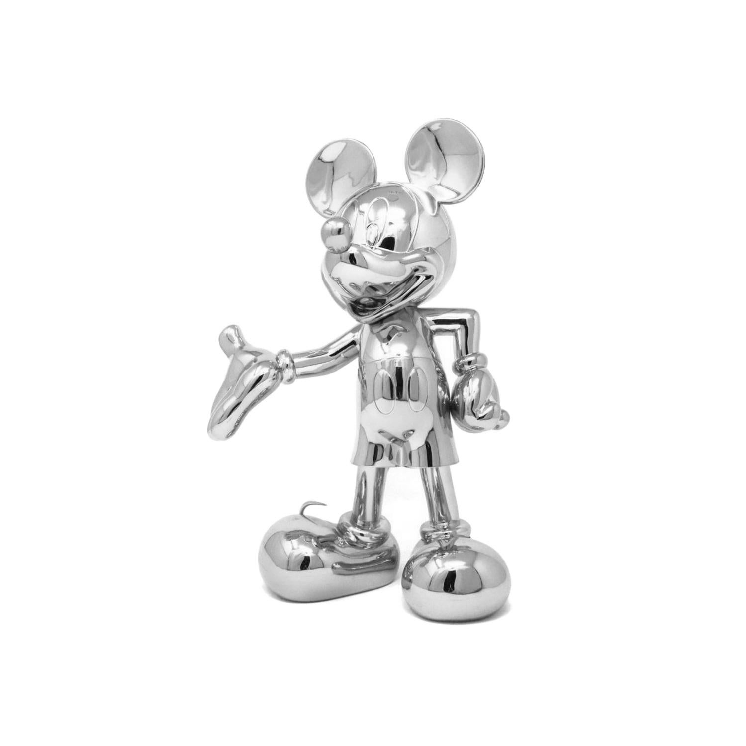 French In Stock in Los Angeles, Set of 2 Mickey & Minnie Chrome Metallic Pop Figurines