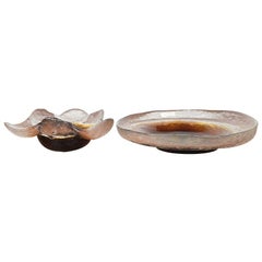 Ensemble de 2 bols en verre finlandais de style Mid-Centery par Pertti Santalahti pour Humppila, années 1960