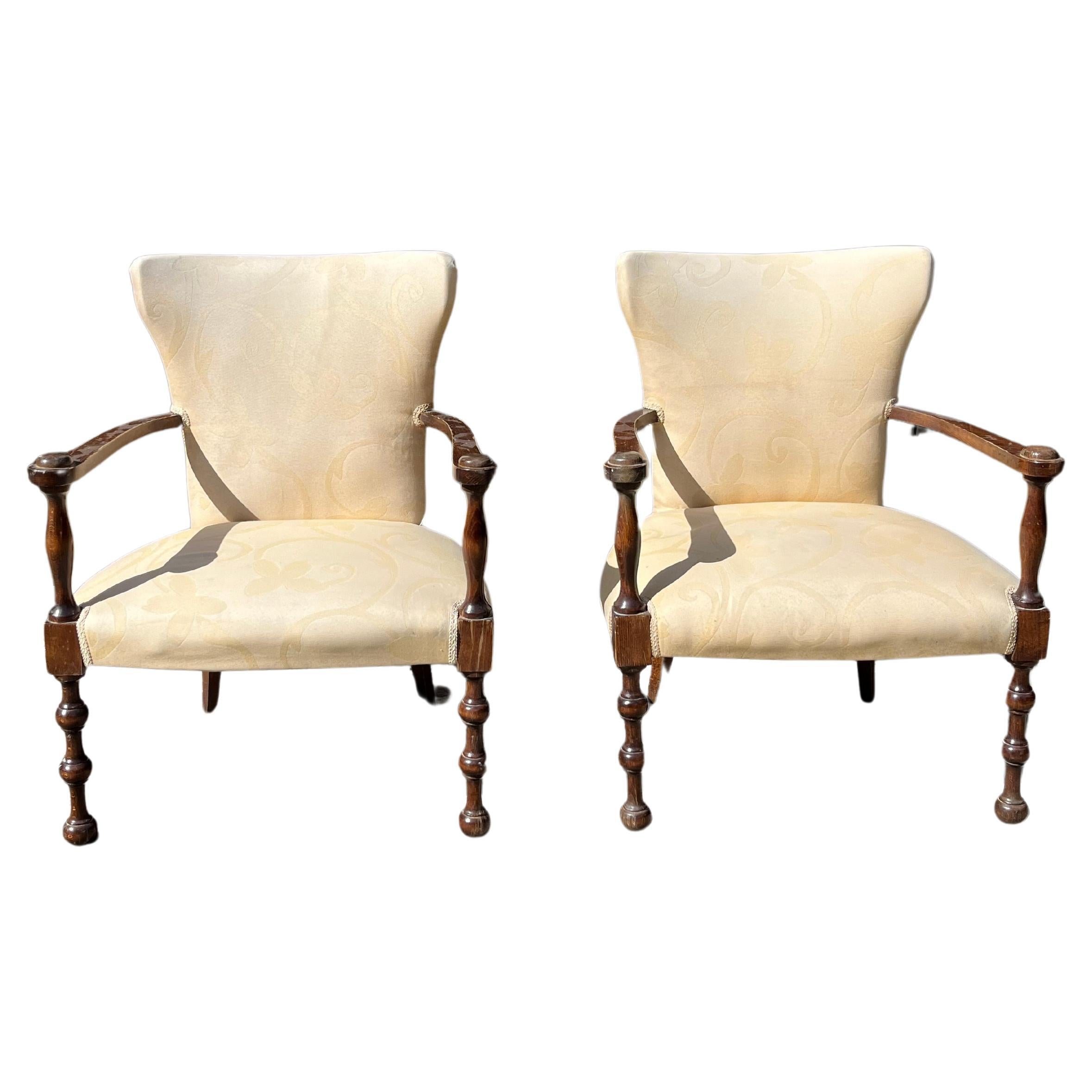 Set of 2 Mid-Century 1950s Italian Armchairs 1950s