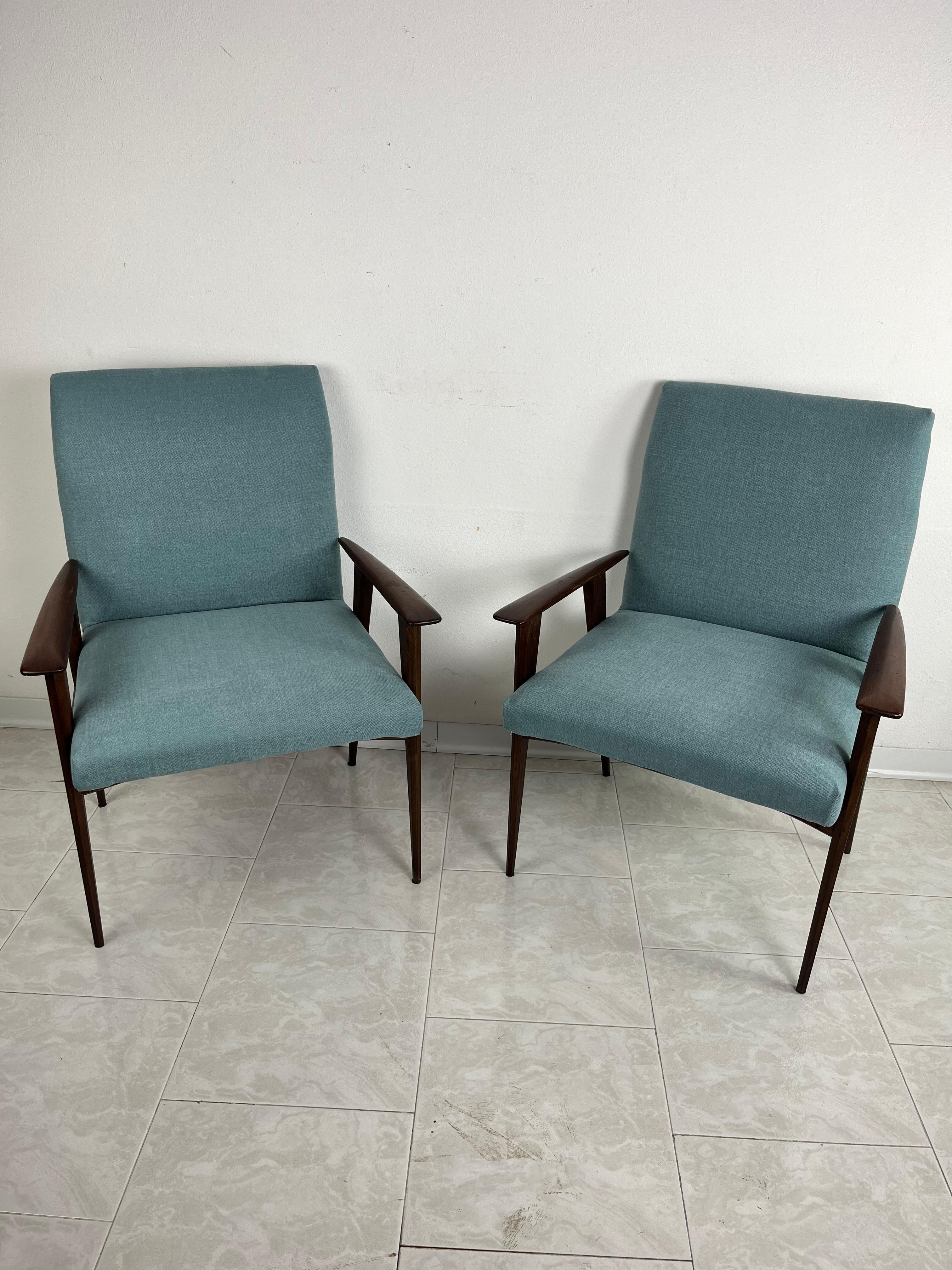 Set of 2 Mid-Century Armchairs Italian Design 1960s For Sale 3