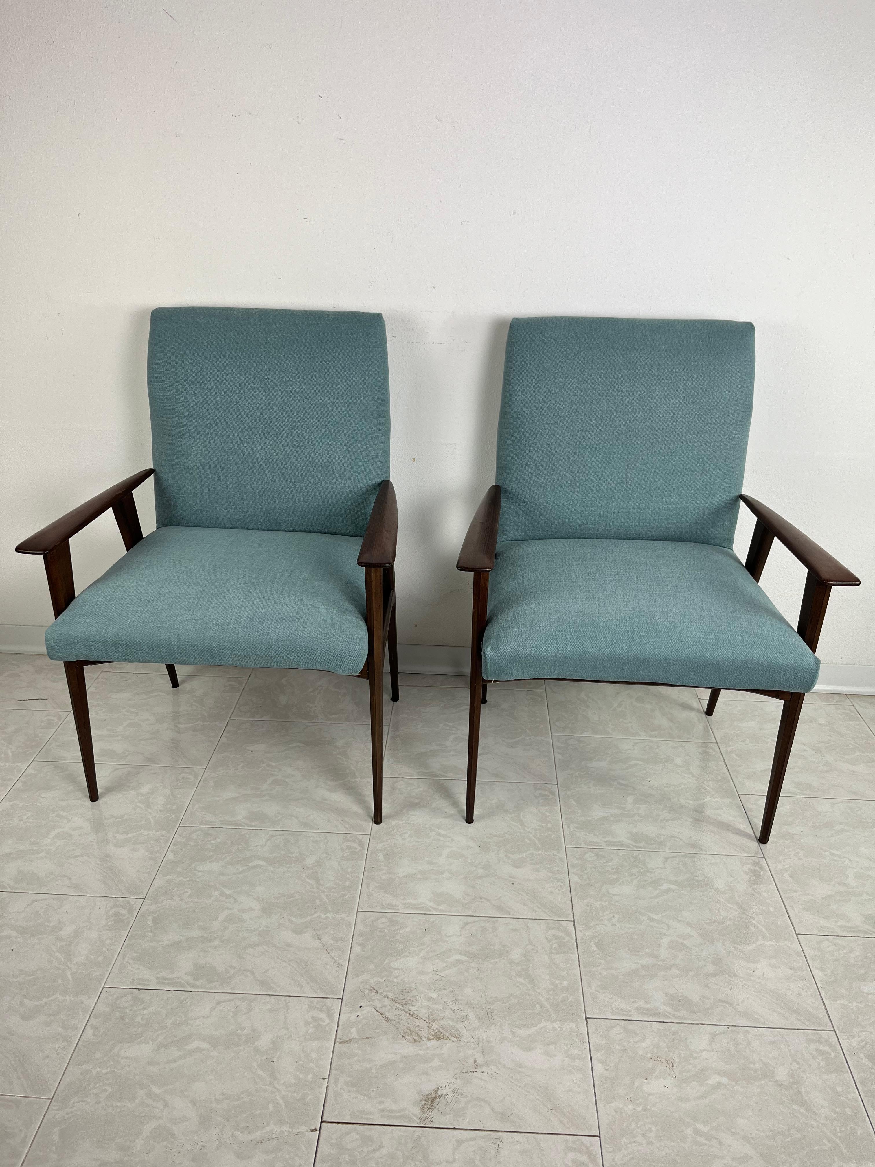 Set of 2 Mid-Century Armchairs Italian Design 1960s For Sale 4