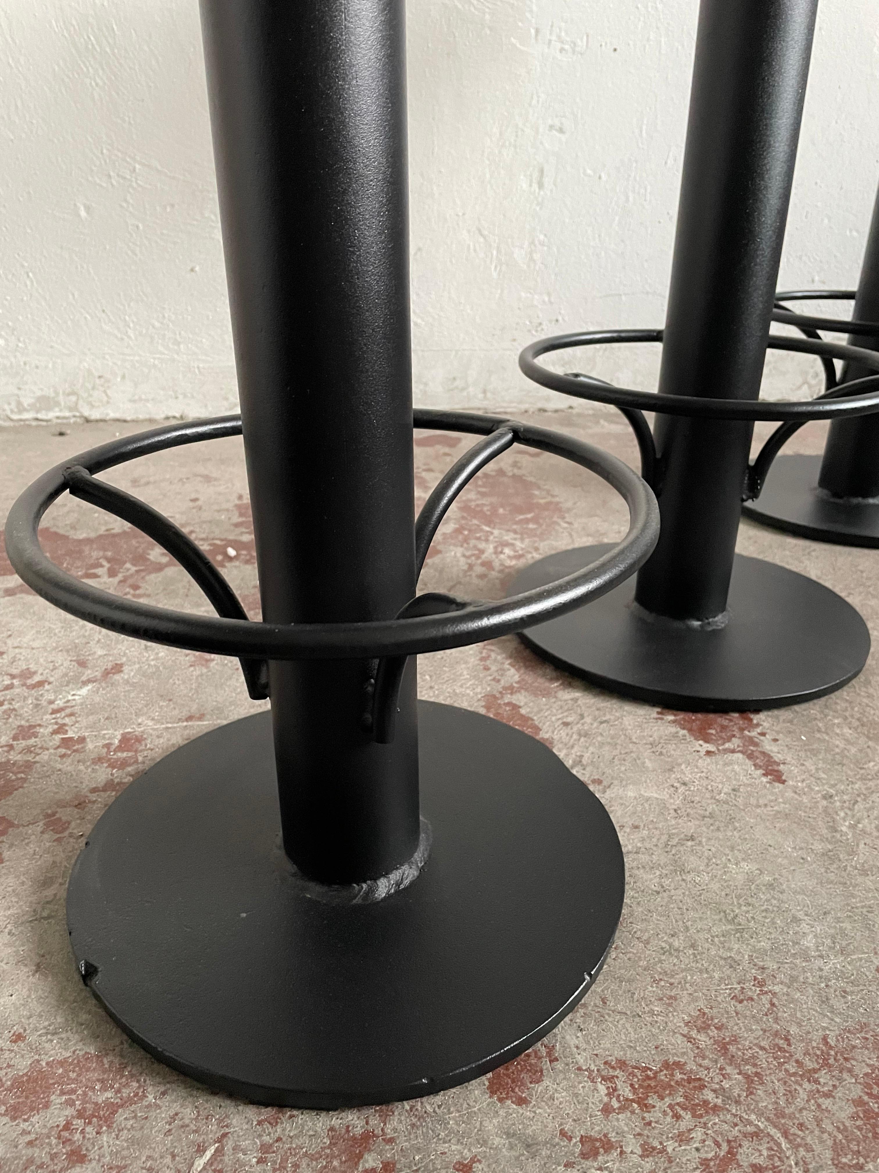 20th Century Set of 2 Mid Century Bar Stools, Red Vinyl, 1960s For Sale