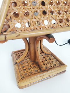 Set di 2 lampade da comodino del Medioevo in rattan e midollino, Italia