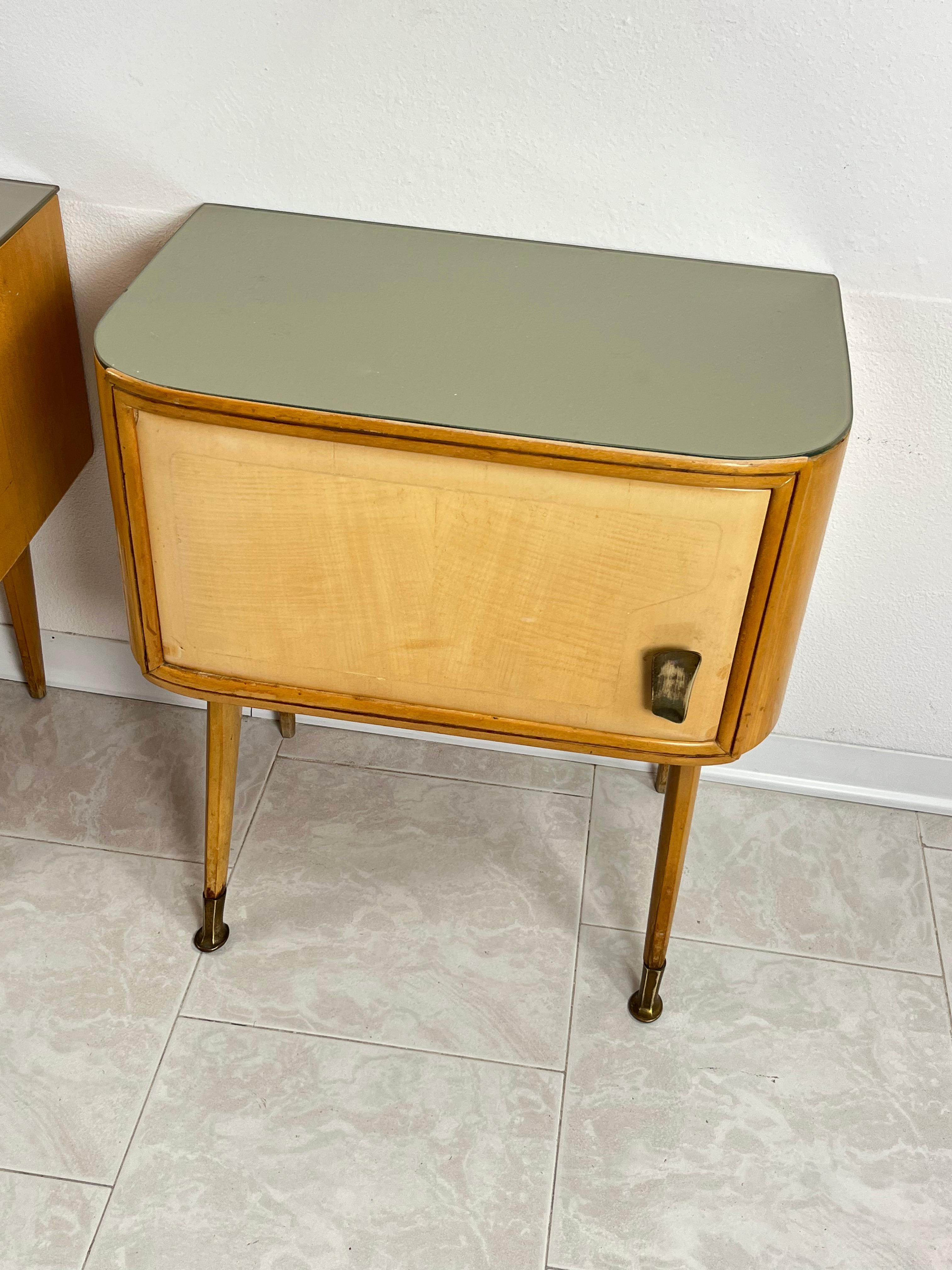 Italian Set Of 2 Mid-Century Bedside Tables Attributed to Vittorio Dassi 1959 For Sale