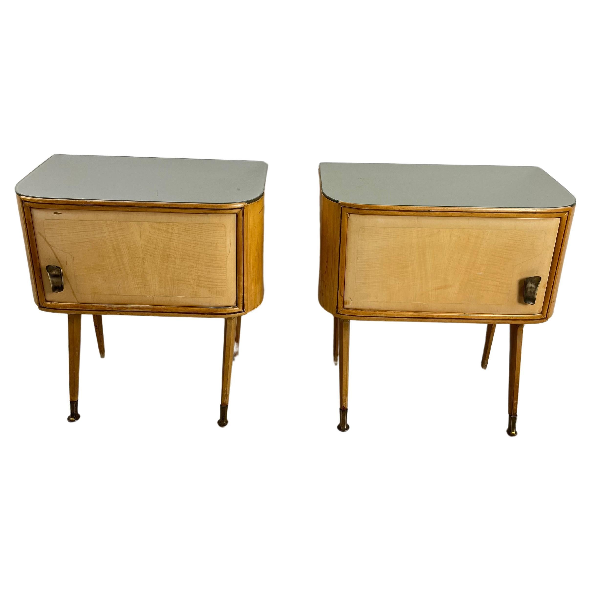 Set Of 2 Mid-Century Bedside Tables Attributed to Vittorio Dassi 1959 For Sale