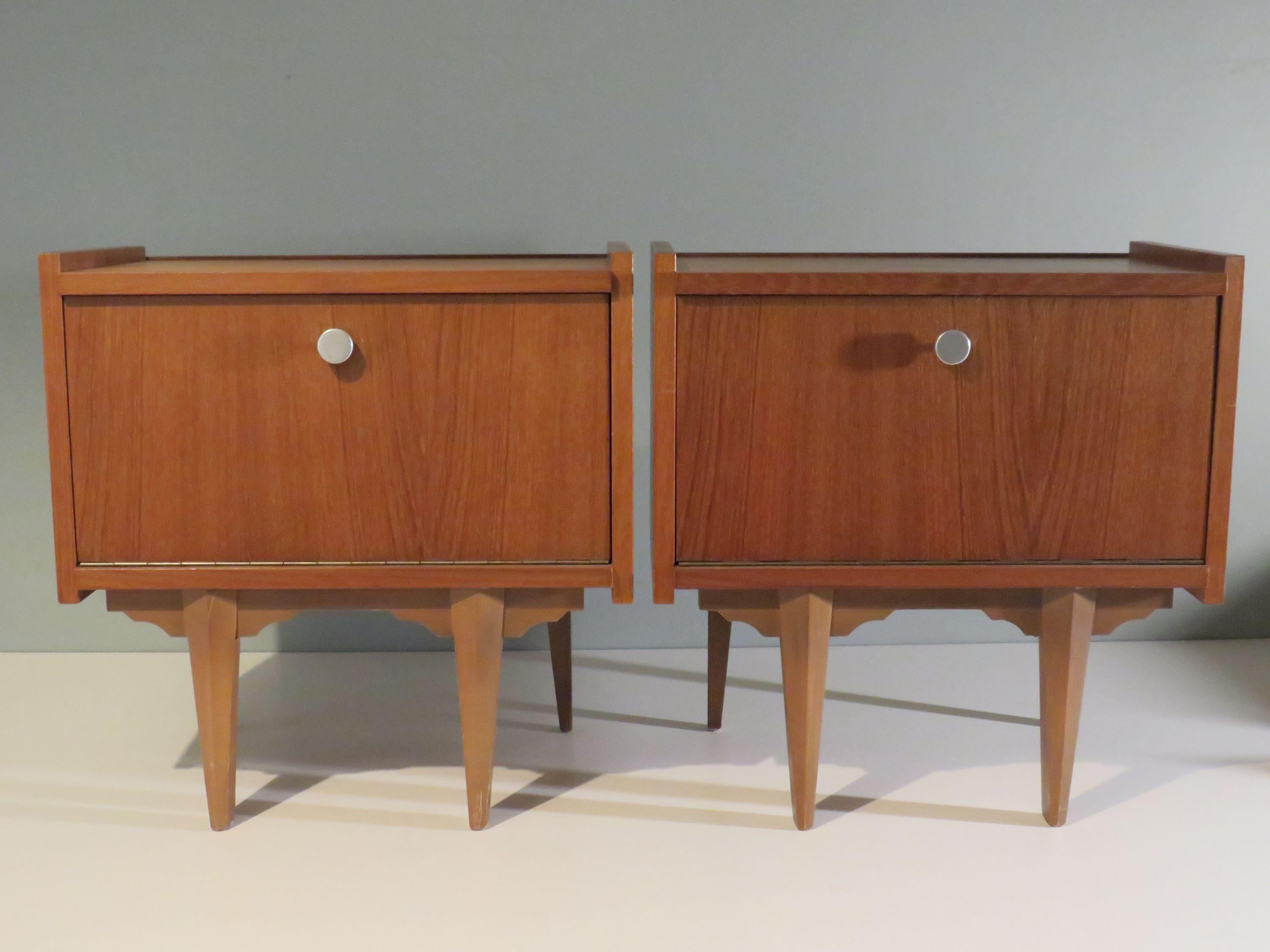 Danish Set of 2 Mid Century bedside tables, Denmark 1960-1970 For Sale