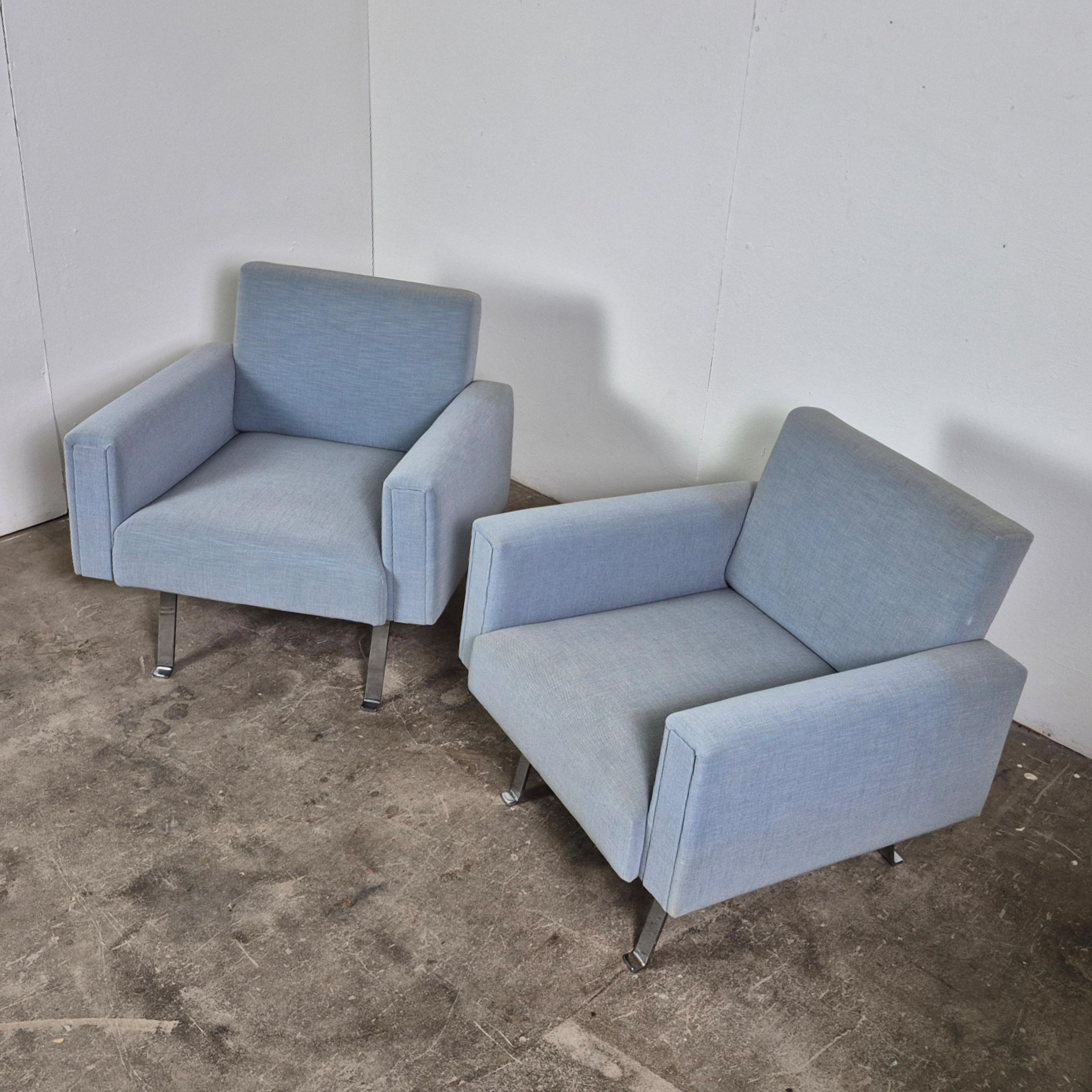 Set di 2 poltrone blu di metà secolo, Germania, anni '50 in vendita 2