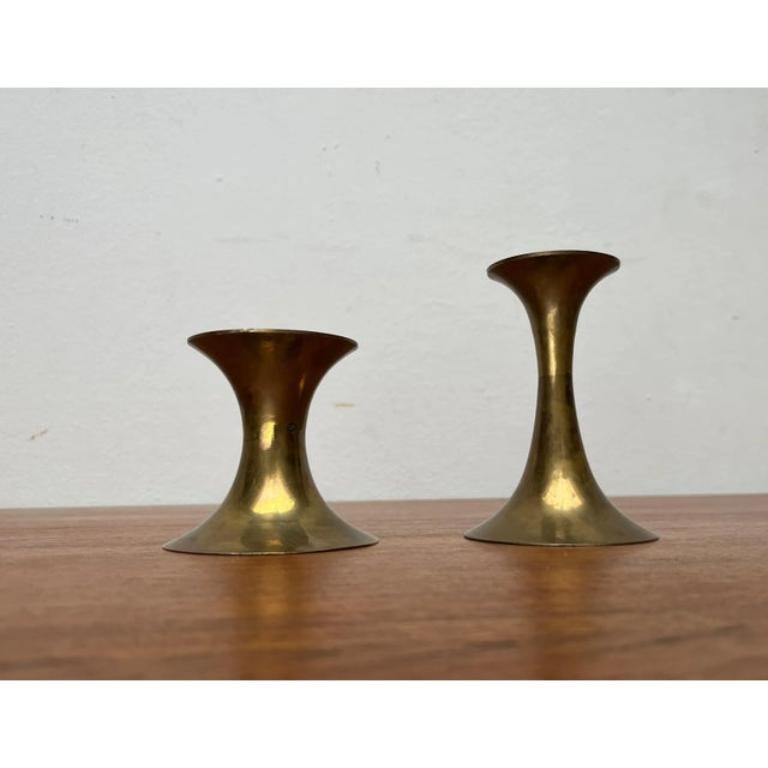 Set di 2 portacandele in ottone di metà secolo, anni '60 in vendita 5