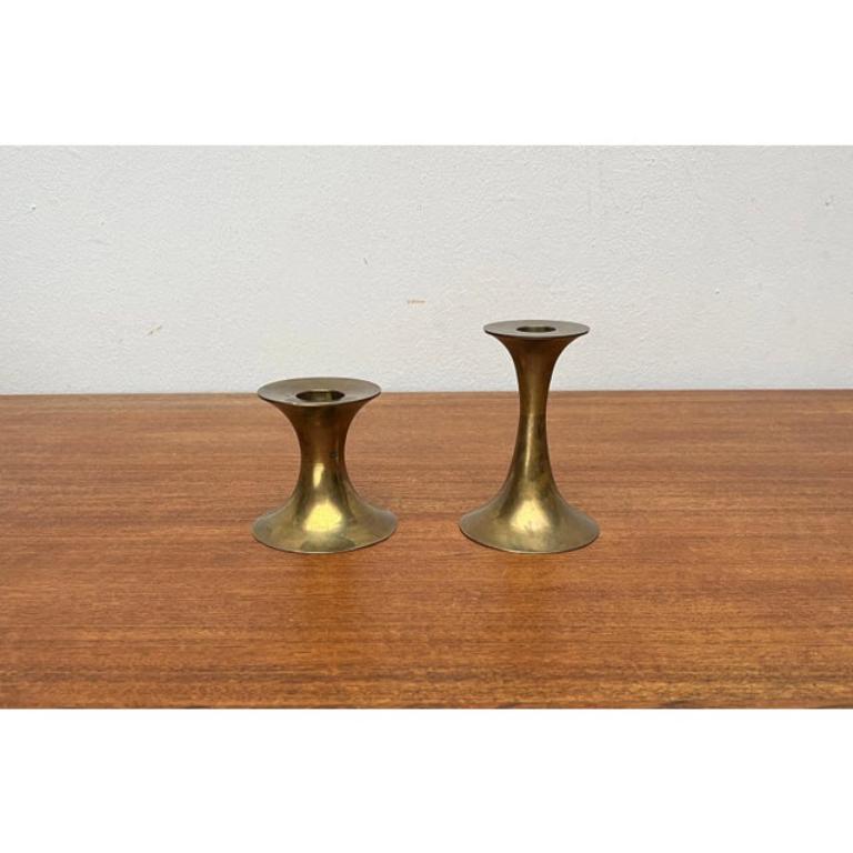 Set di 2 portacandele in ottone di metà secolo, anni '60 in vendita 6