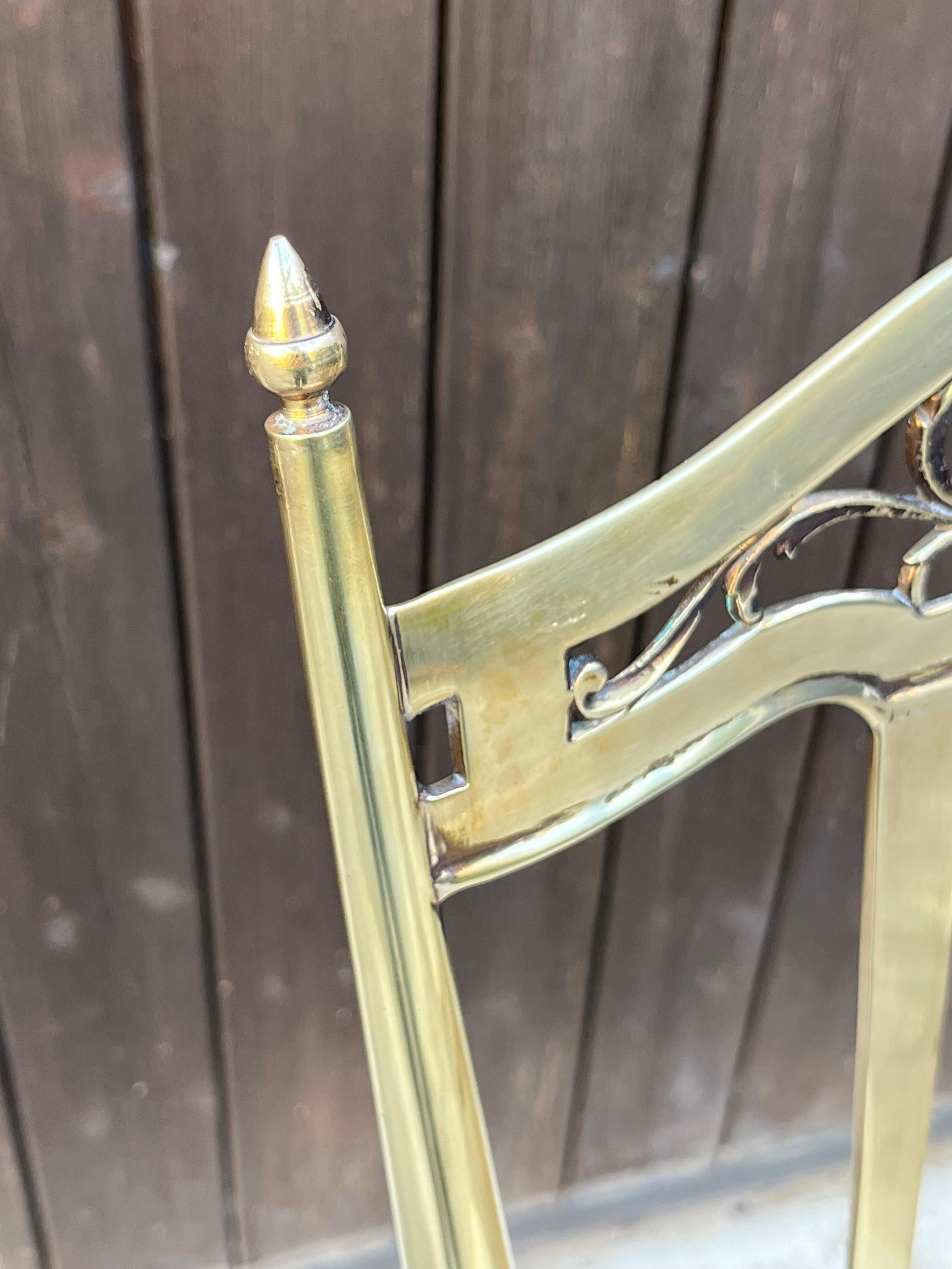 Set of 2 Mid-Century Brass Chairs Italian Design 1960s For Sale 3