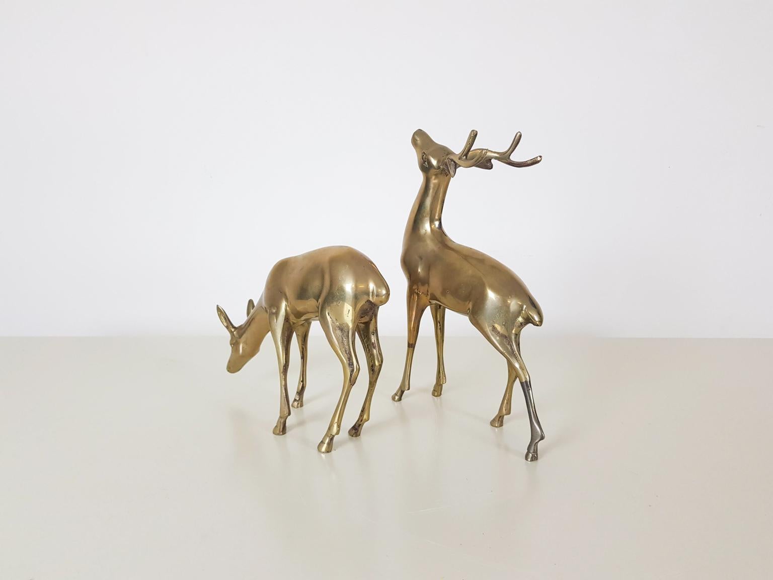 Nice Christmas gift
In good condition
Measures: One deer: 30cm x 22cm x 7 cm (W x H x D)
One deer: 23cm x 34cm x 7 cm (W x H x D)

 