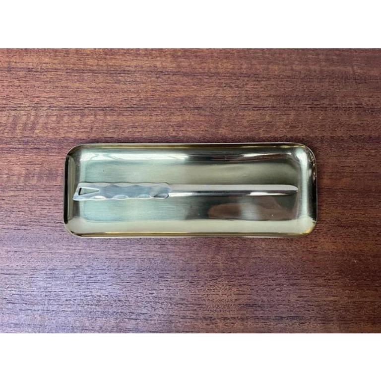 Set of 2 Mid-Century Brass Desk Tray and Letter Opener, 1950s In Excellent Condition For Sale In Hamburg, DE