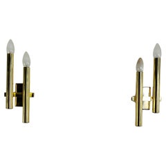 Set Of 2 Mid-Century Brass Wall Lamps Attributed to Gaetano Sciolari, 1960s
