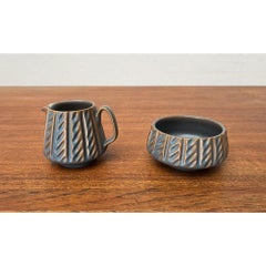 Set of 2 Mid-Century Ceramic Sugar Pot and Milk Jug from Dissing Keramik, 1960s