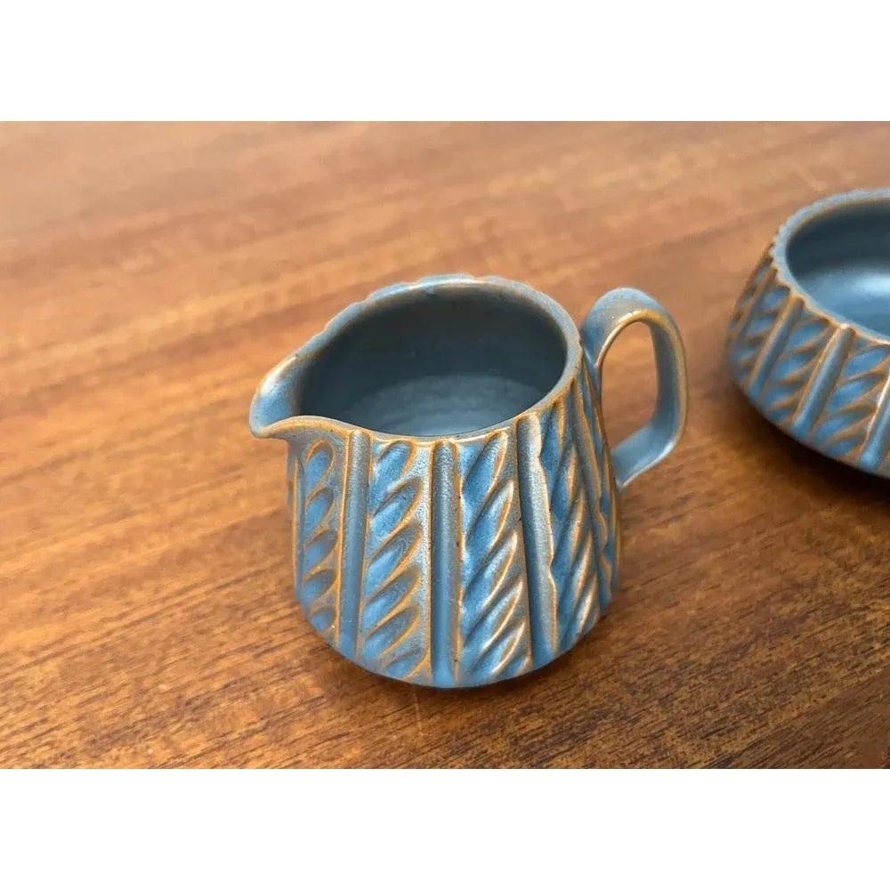 2er-Set Zuckertopf und Milchkännchen aus Keramik aus der Mitte des Jahrhunderts aus Dissing Keramik, 1960er Jahre im Angebot 1