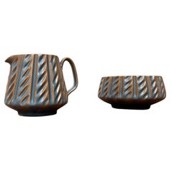 Set di 2 zuccheriere e lattiere in ceramica di metà secolo di Dissing Keramik, anni '60