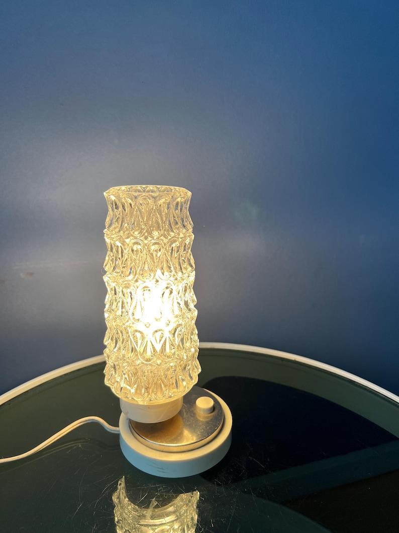 Ensemble de 2 lampes de table de chevet en cristal transparent du milieu du siècle dernier, 1970 Bon état - En vente à ROTTERDAM, ZH